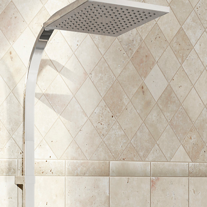 Listel beige 2,5x20cm Travertino pierre naturelle