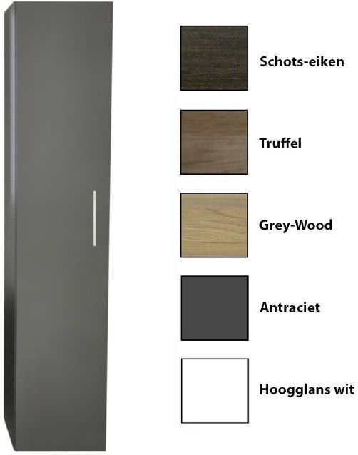 Sanicare - Q4/Q15 - Kolomkast - Hoogglans Wit - 1 Soft-Closing Deur - 160x33,5x32 cm