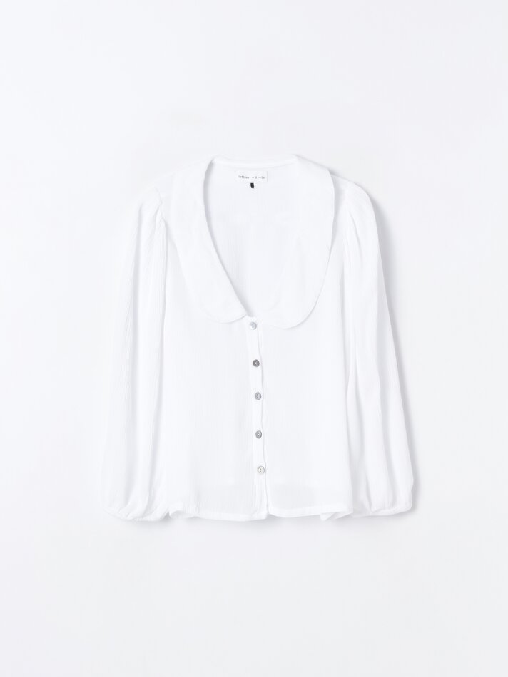 Blusa com gola Peter Pan - Branca