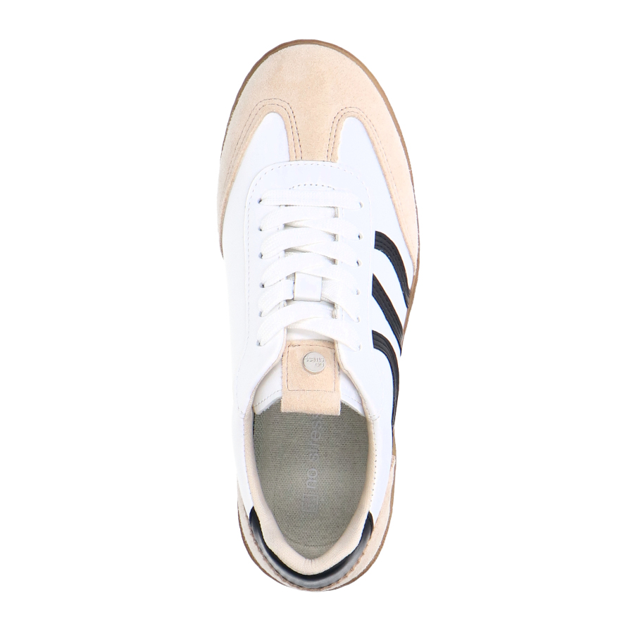 Witte leren sneakers met zwarte details