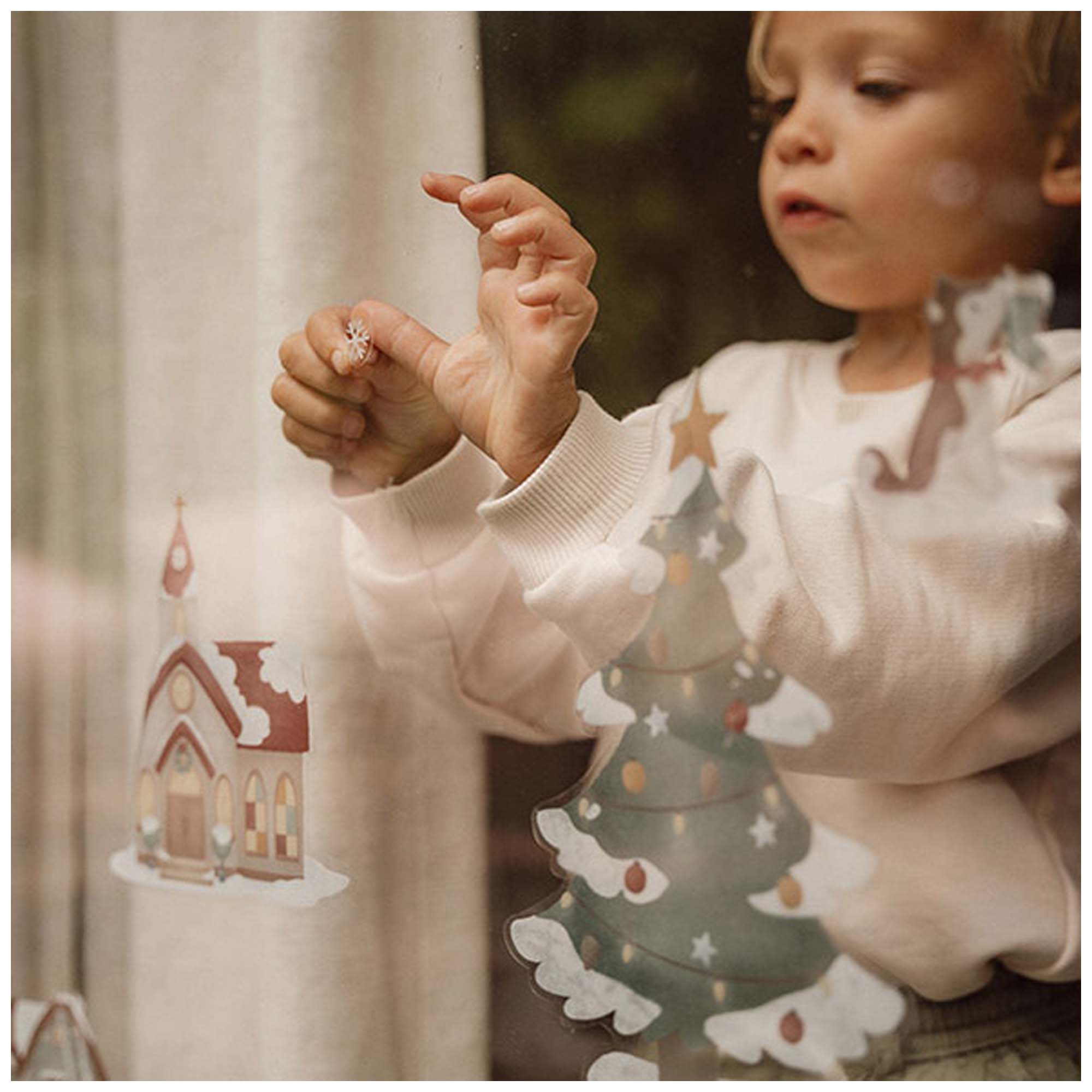 Little Dutch Raamstickers Kerst groen