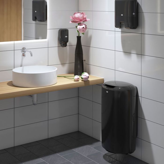 Tork 563008 afvalbak kunststof 50 ltr zwart 37 x 64 x 30 cm per stuk excl. deksel (563008)