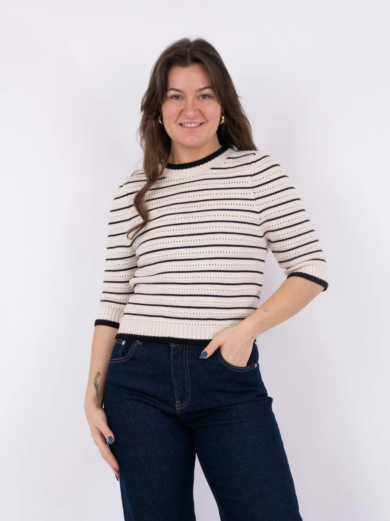 Neo Noir Sidra Stitch Knit Blouse