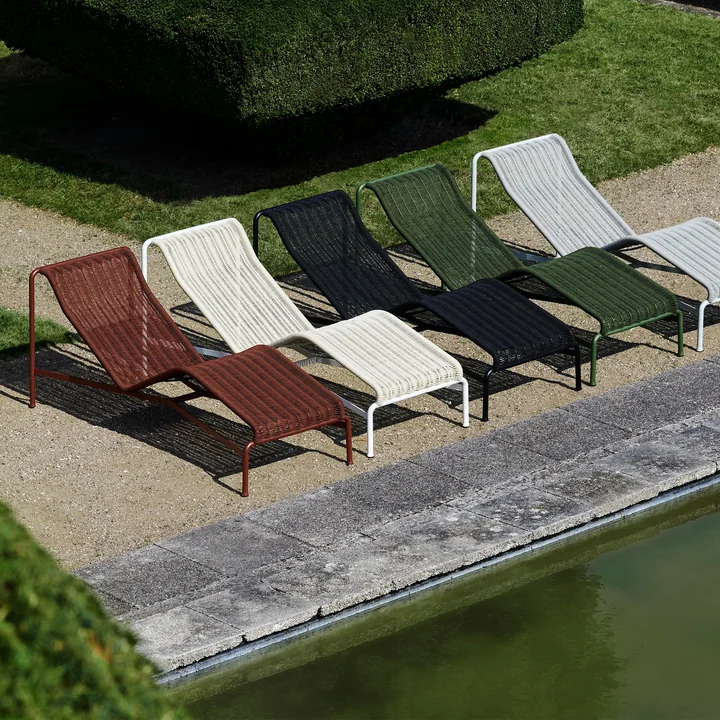 HAY - Palissade Cord Chaise Longue Liegestuhl, anthrazit