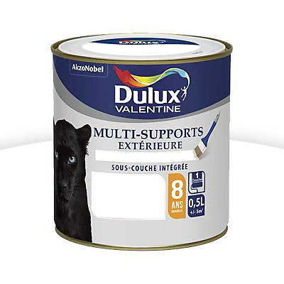 Peinture extérieure multi supports e garantie 8 ans Dulux Valentine satin blanc 0,5L