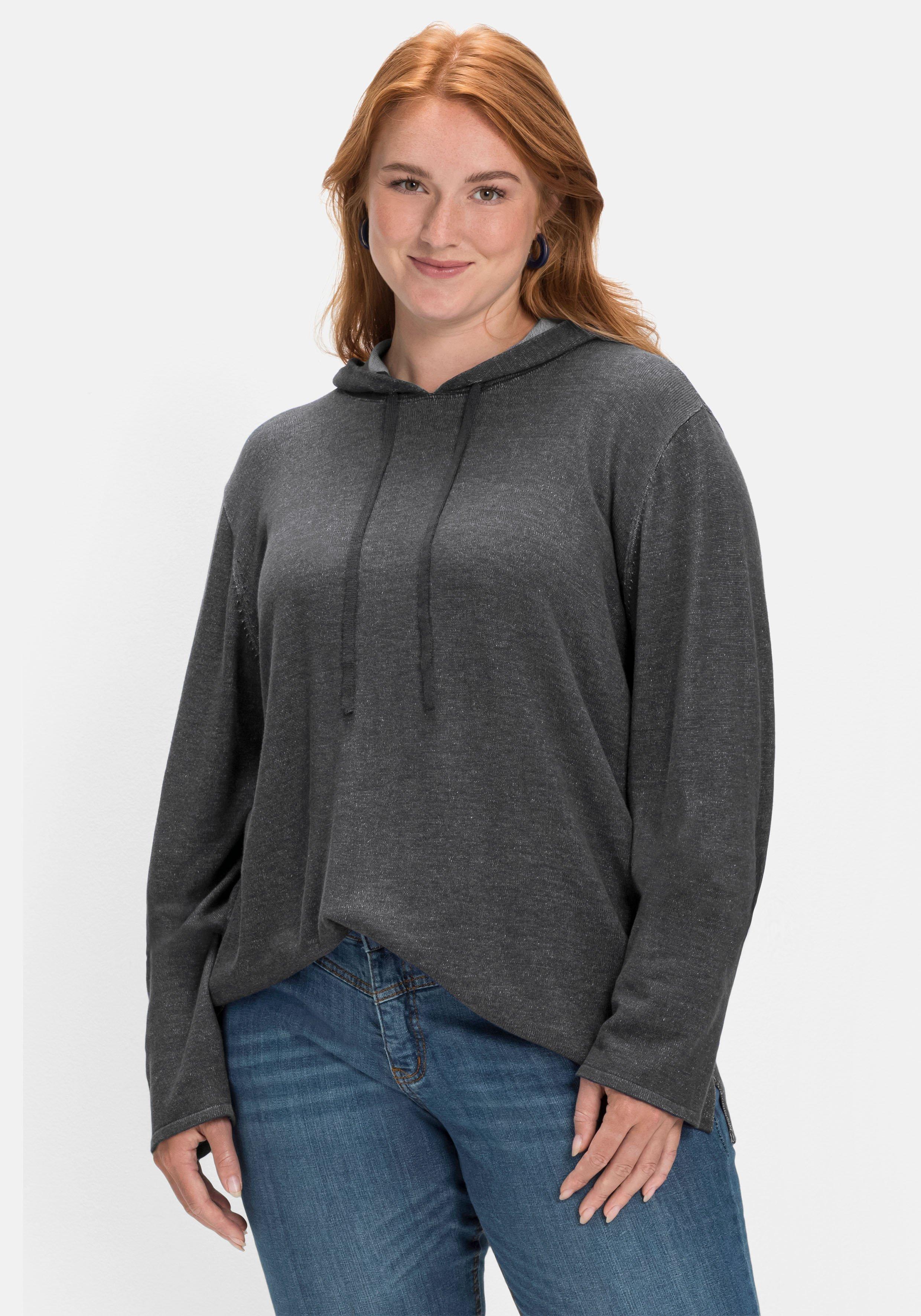 Pullover mit zweifarbiger Kapuze