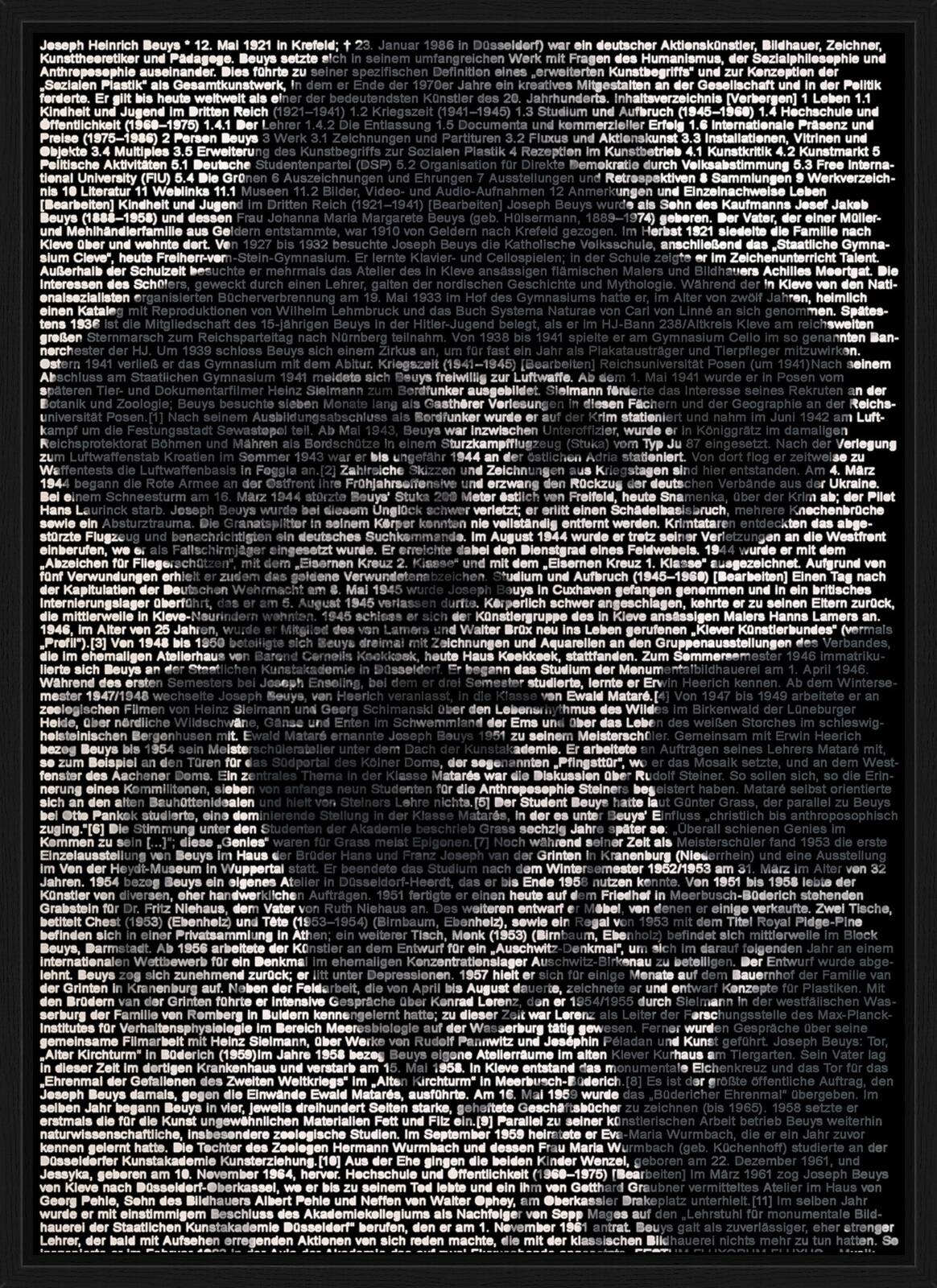 Joseph Beuys by Ralph Ueltzhoeffer - Limited Edition. Edition of: 100. Signed.