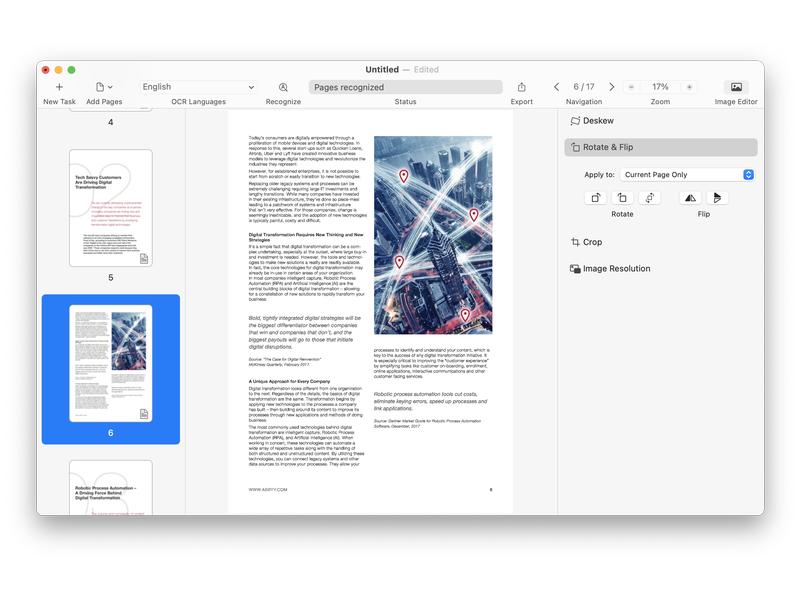 ABBYY FineReader PDF for MAC ESD, Subscription, Single User Konvertieren Sie PDFs, Dokumentbilder und Scans mit beispielloser Genauigkeit