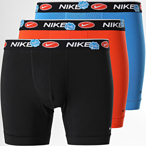 Lot De 3 Boxers KE1007 Noir Bleu Clair Orange