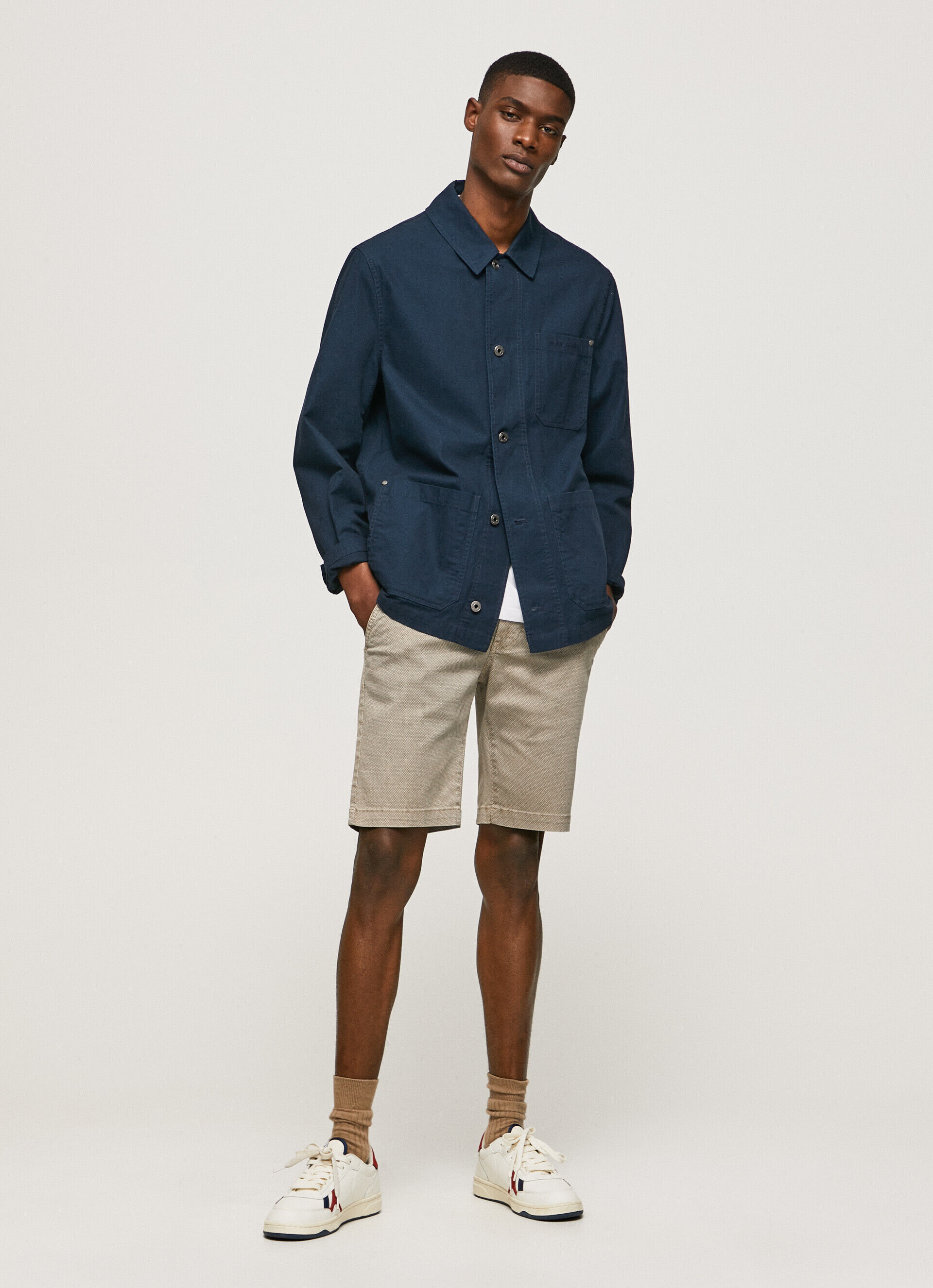 CHARLY FIT SLIM CHINO BERMUDA - bege malte