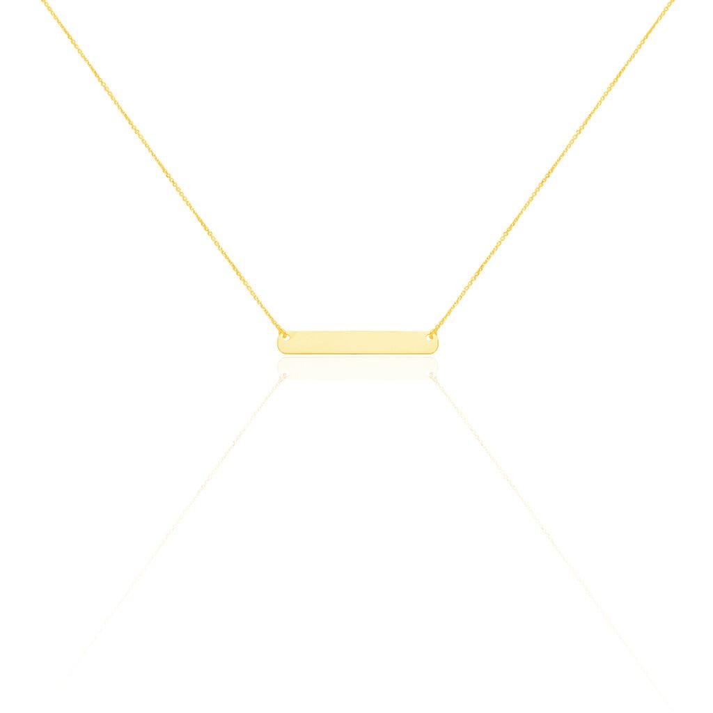 Collier Barrette Gravable Or Jaune