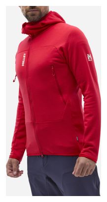 Polaire Millet Fusion Grid Hoodie Rouge Homme