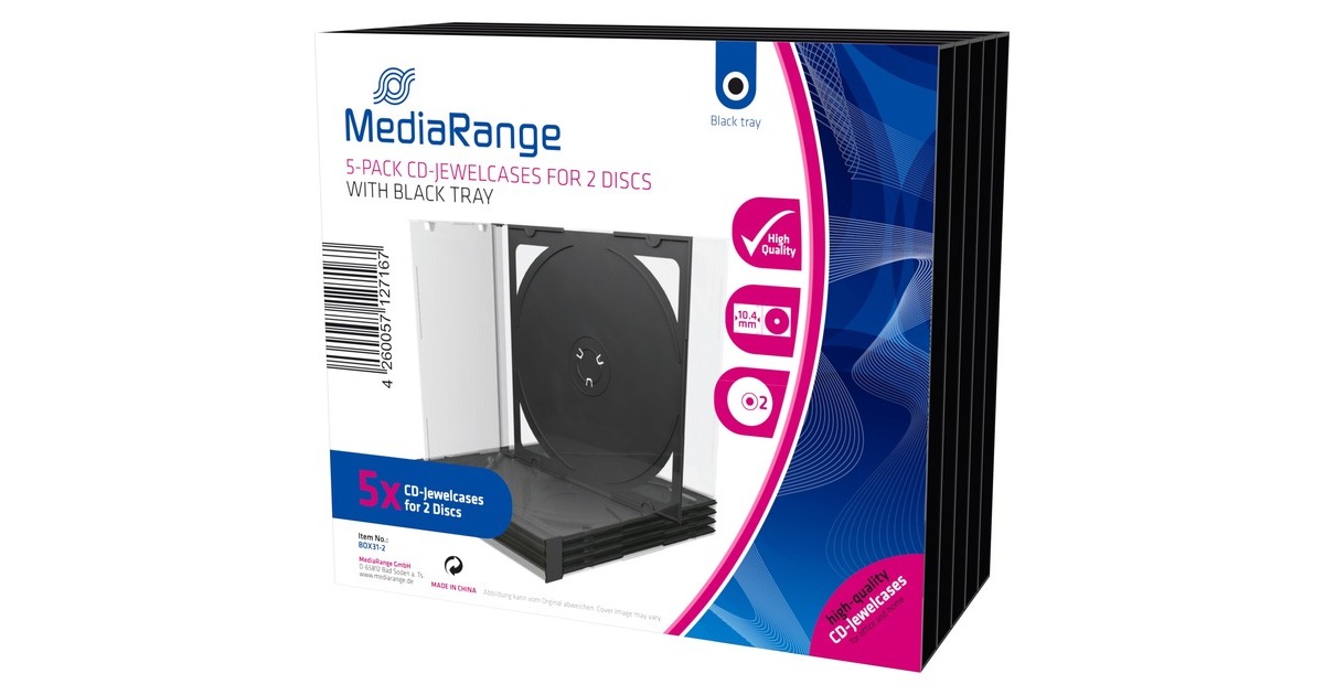 MediaRangeBOX31-2 sleeve  (5 Stuks, voor CD/DVD, Retail)
