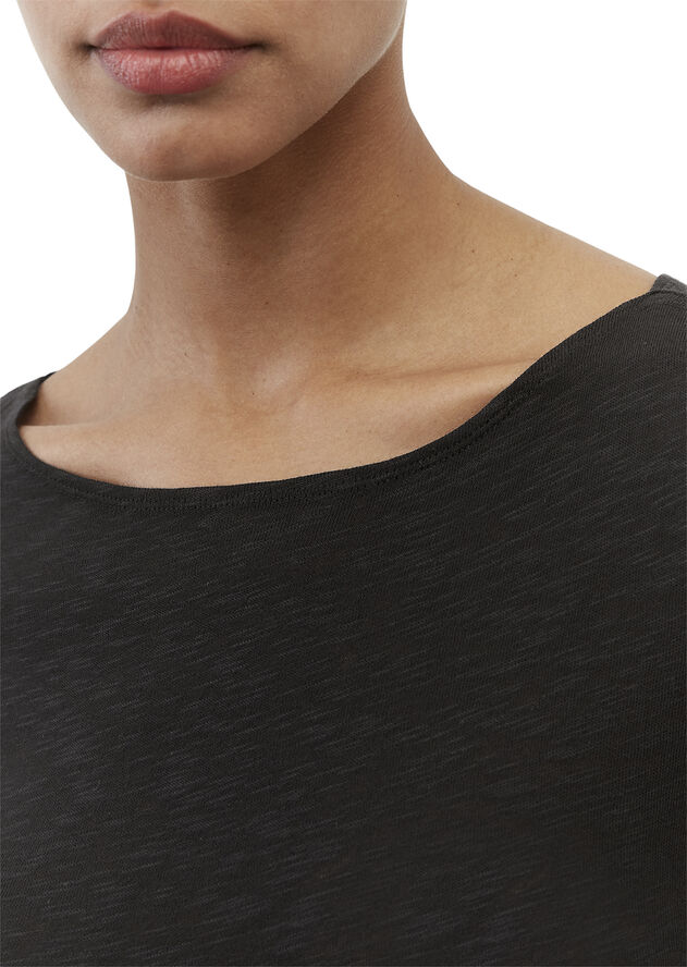 Marc O’Polo T-shirt, short-sleeve, boat-neck Black