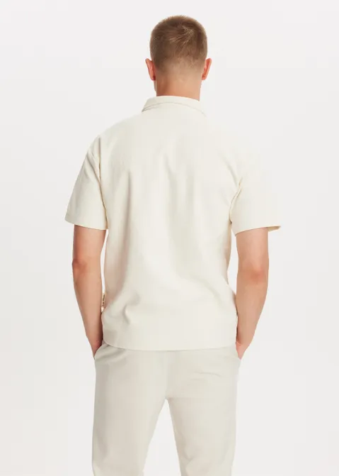 Polo met rits off-white (ECRU)