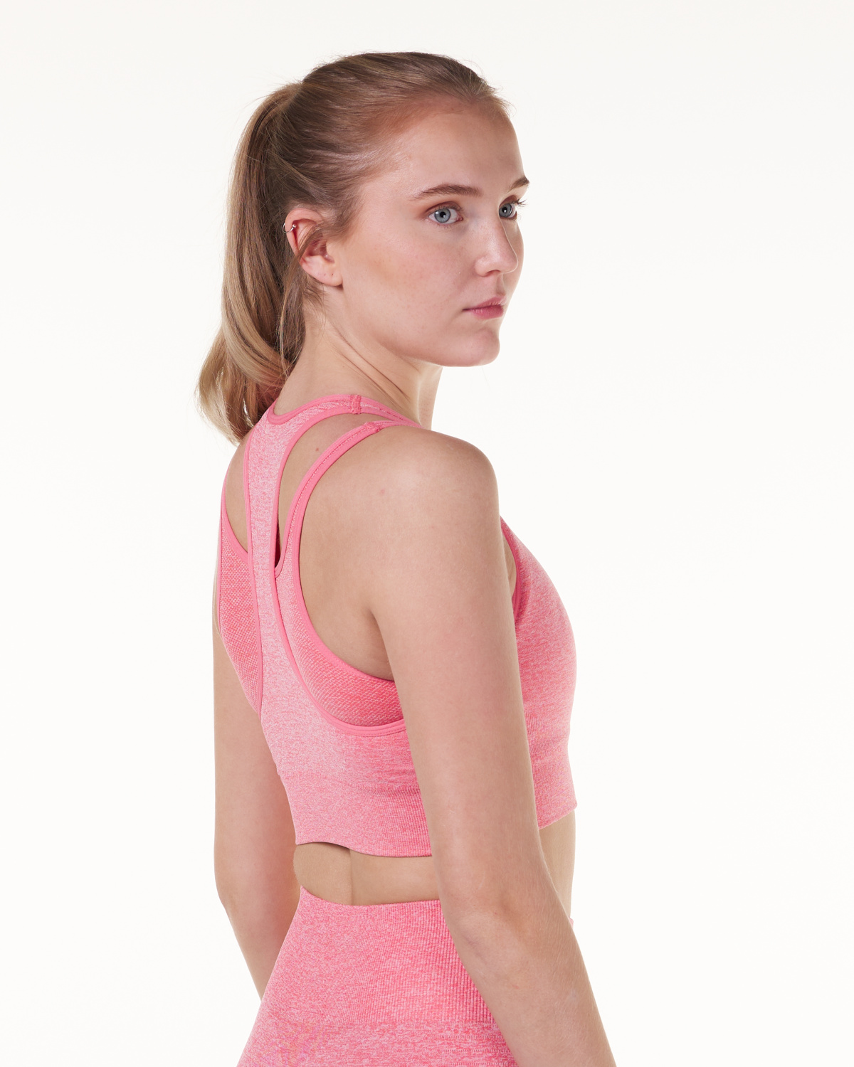 LEVITY Solar Cut Out Seamless Bra Pink Rose Marl