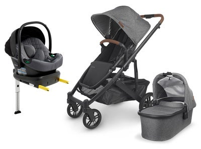 UPPAbaby CRUZ V2 Duovogn inkl. Beemoo Route Babybilstol & Base, Greyson Black/Mineral Grey