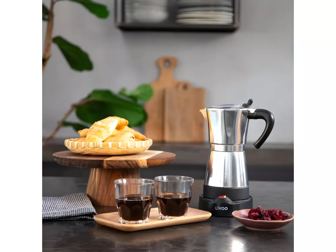 Cafetière italienne électrique acier 6 tasses