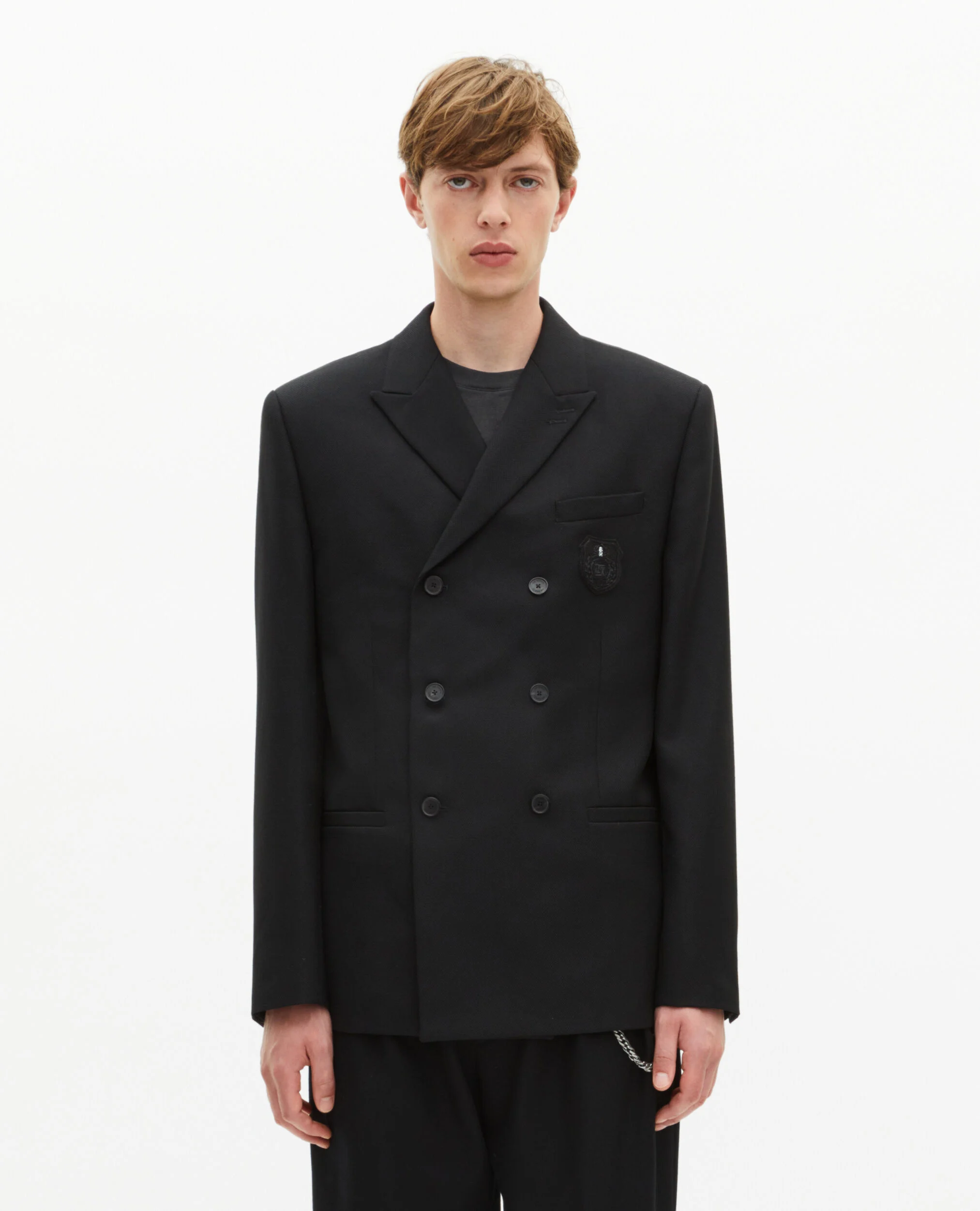 Veste droite avec blason noire
