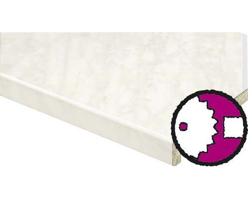 Vensterbank met marmerlook 4100x200x20 mm met 40 mm lijst (maatwerk online verkrijgbaar)