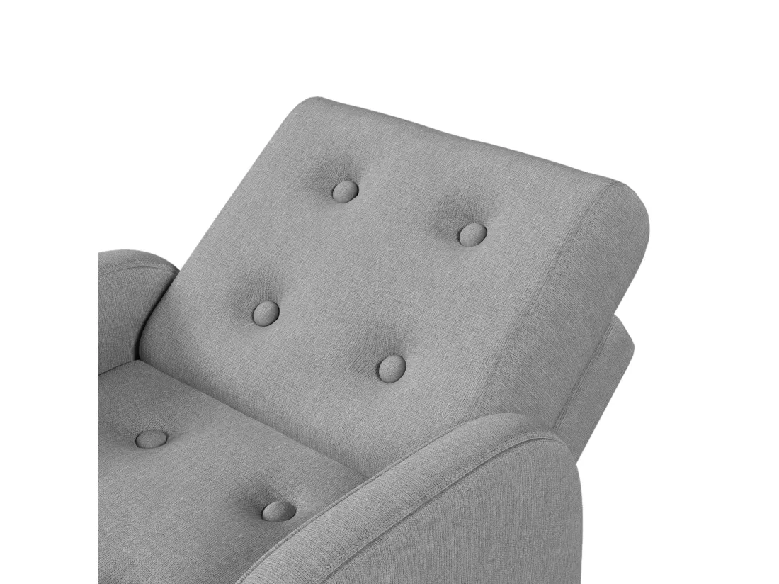 Fauteuil avec repose-pieds - dossier réglable - Gris