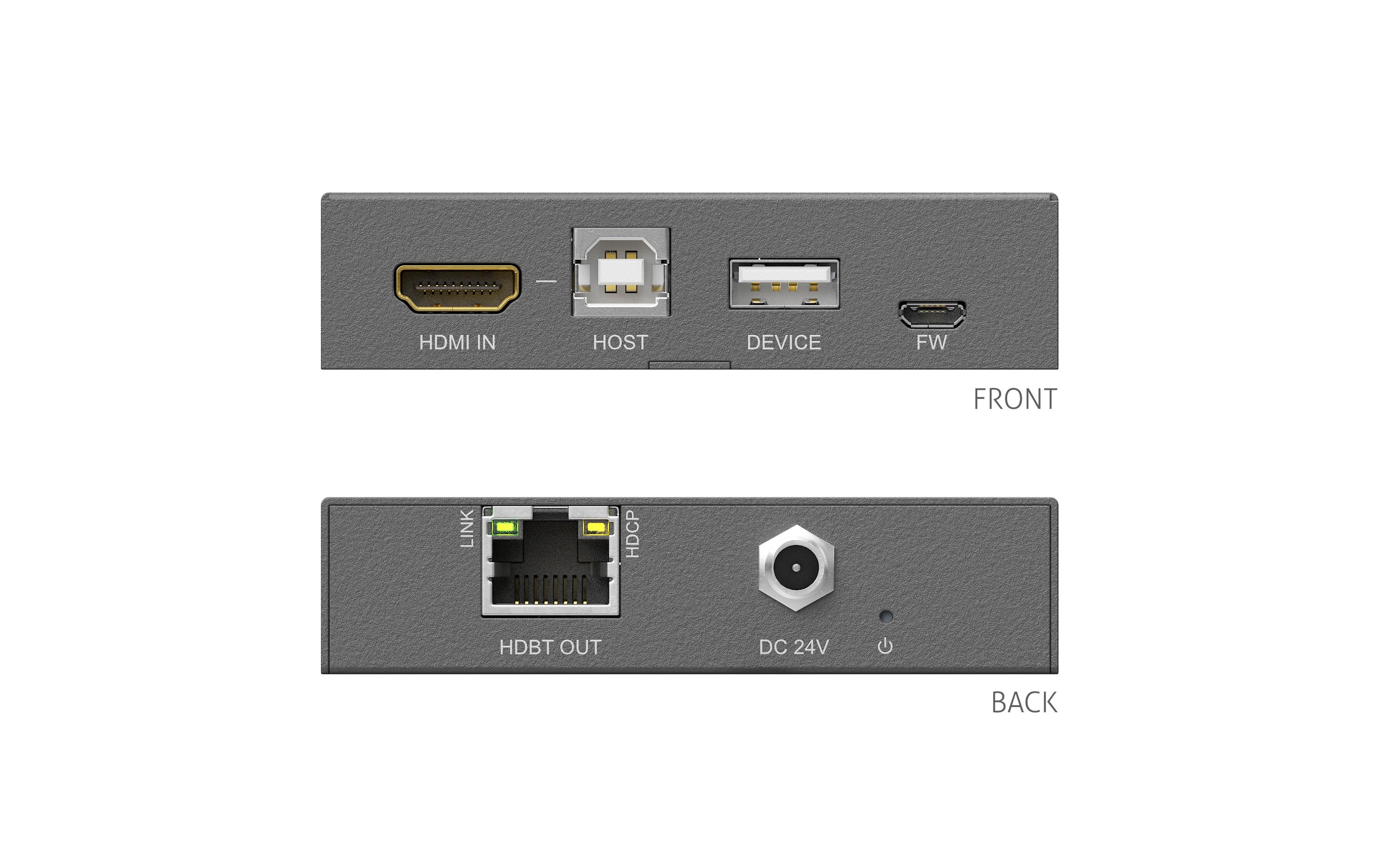 Transmitter PT-HDBT-1020HU-TX HDBaseT<br>PureTools – HDBaseT 3.0 HDMI und USB Transmitter – HDBaseT 3.0 4K (60Hz 4:4:4) HDMI und USB2.0 Daten