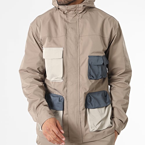 Ensemble Veste Zippée Et Pantalon Cargo Marron