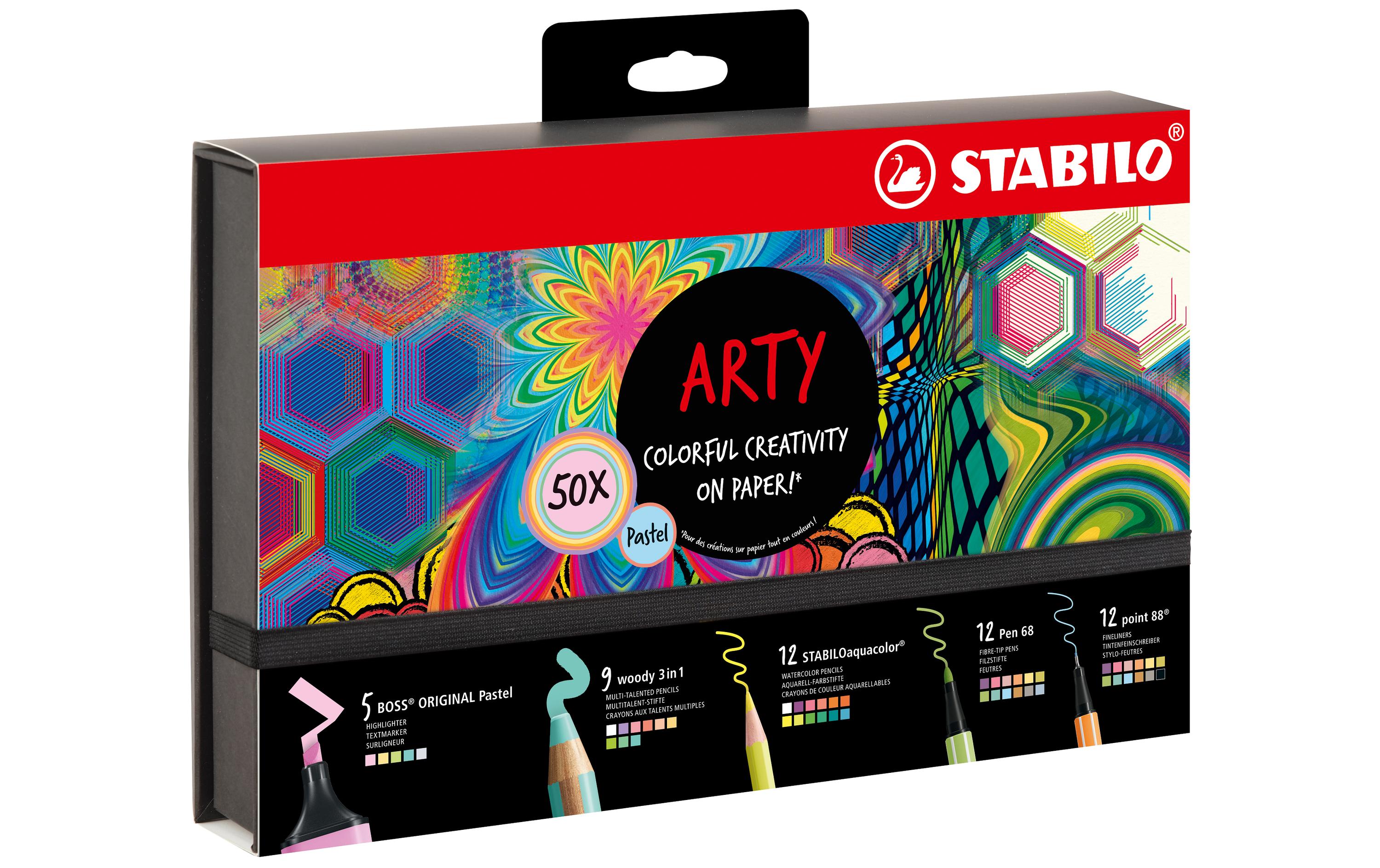 Schreibset 0.4 mm; 1-5 mm; 1.0 mm, MehrfarbigMixed Pastell ART