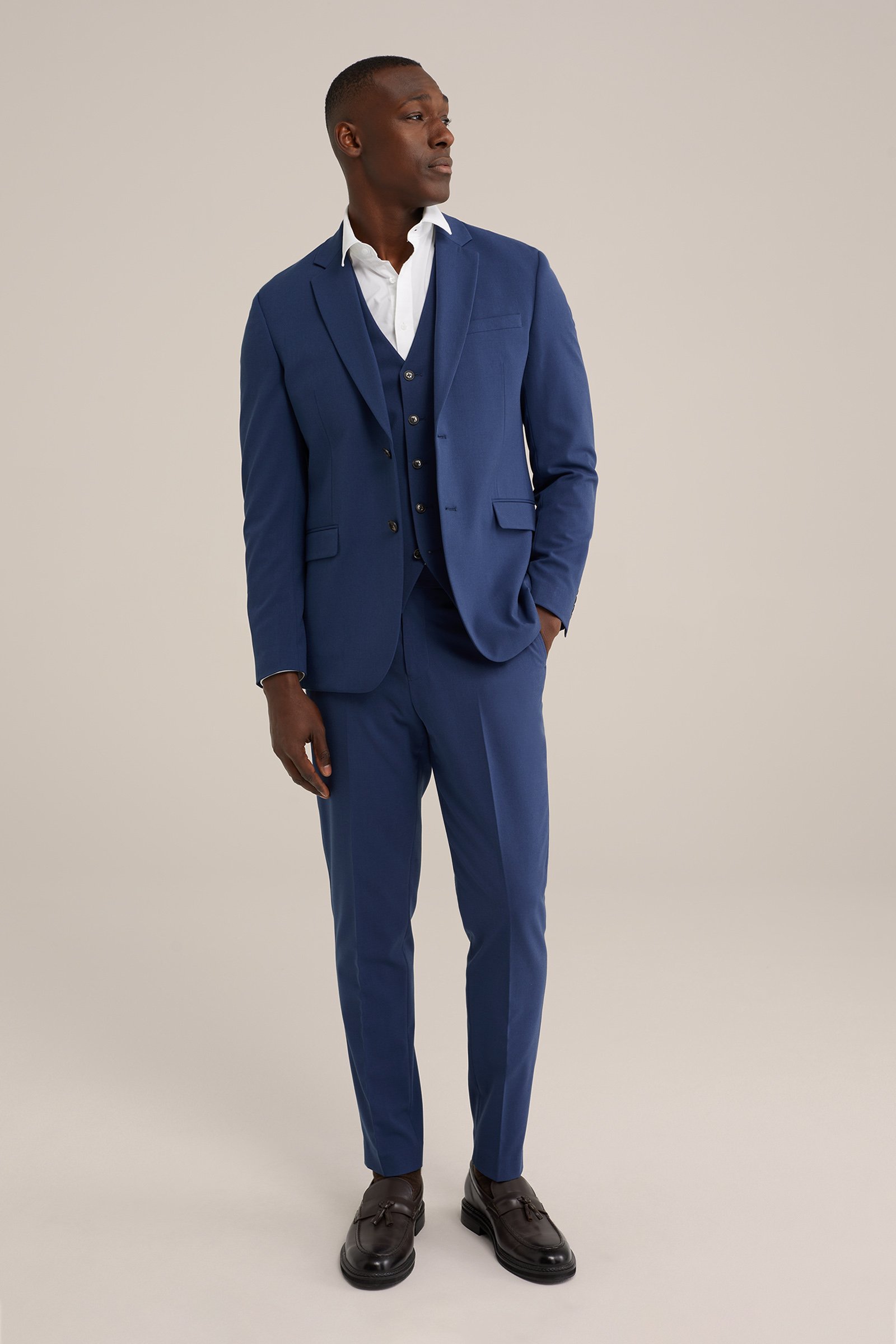 slim fit gilet Fundamentals IJsblauw