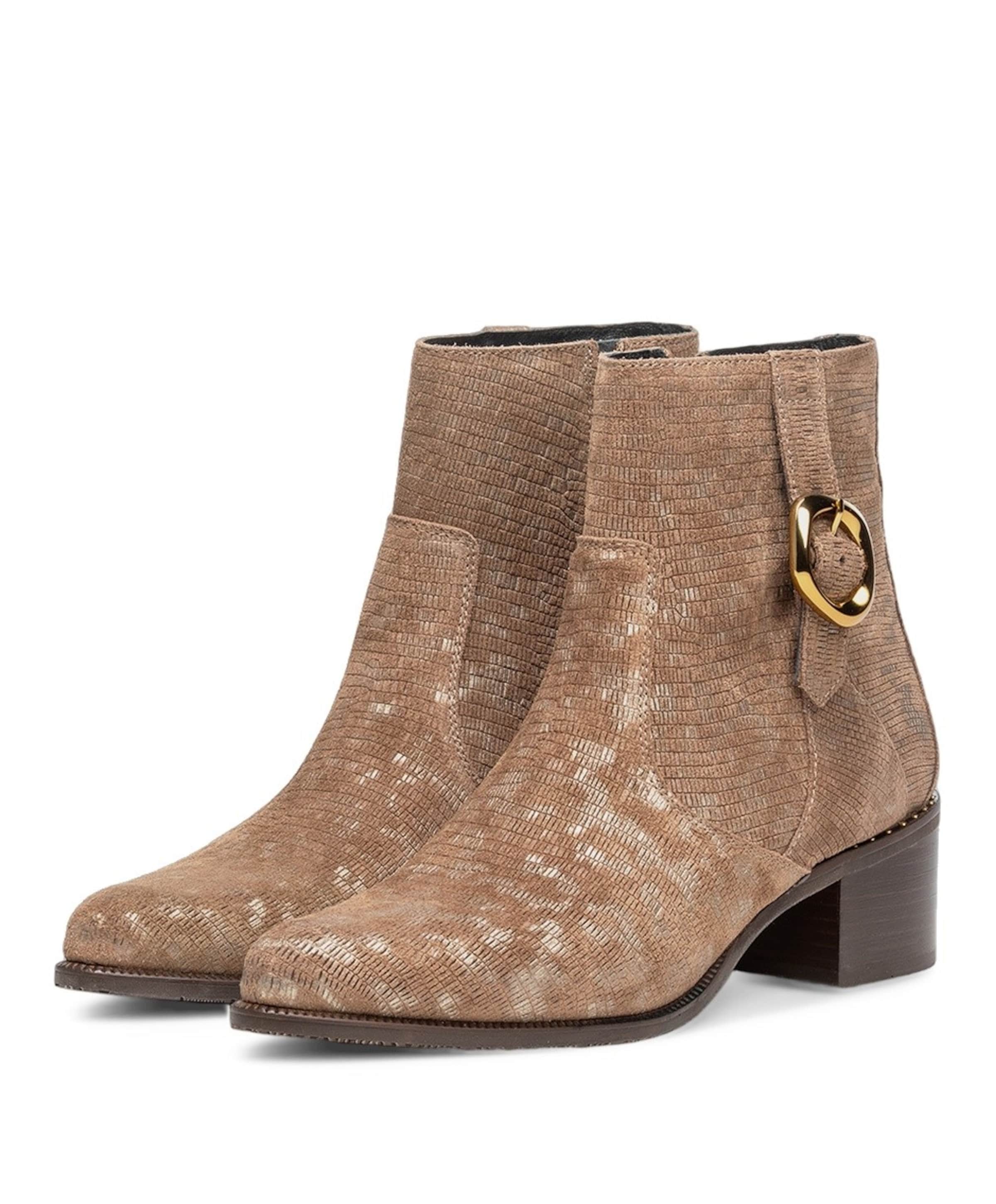 Floris van Bommel dames enkellaarzen beige
