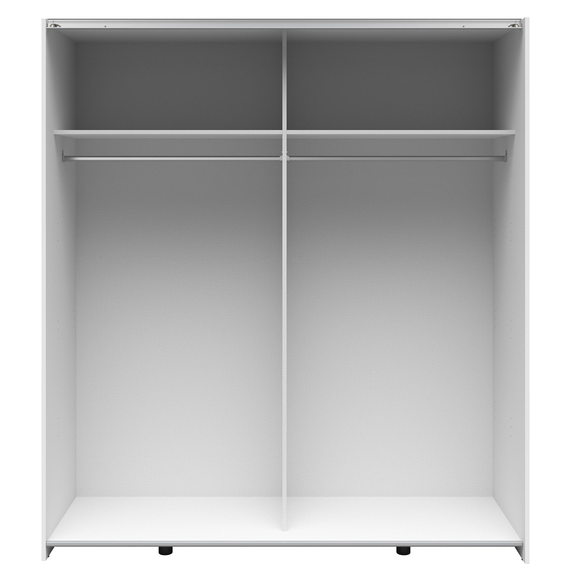 Schwebetürenschrank - weiß - 2 Kleiderstangen - 170 cm