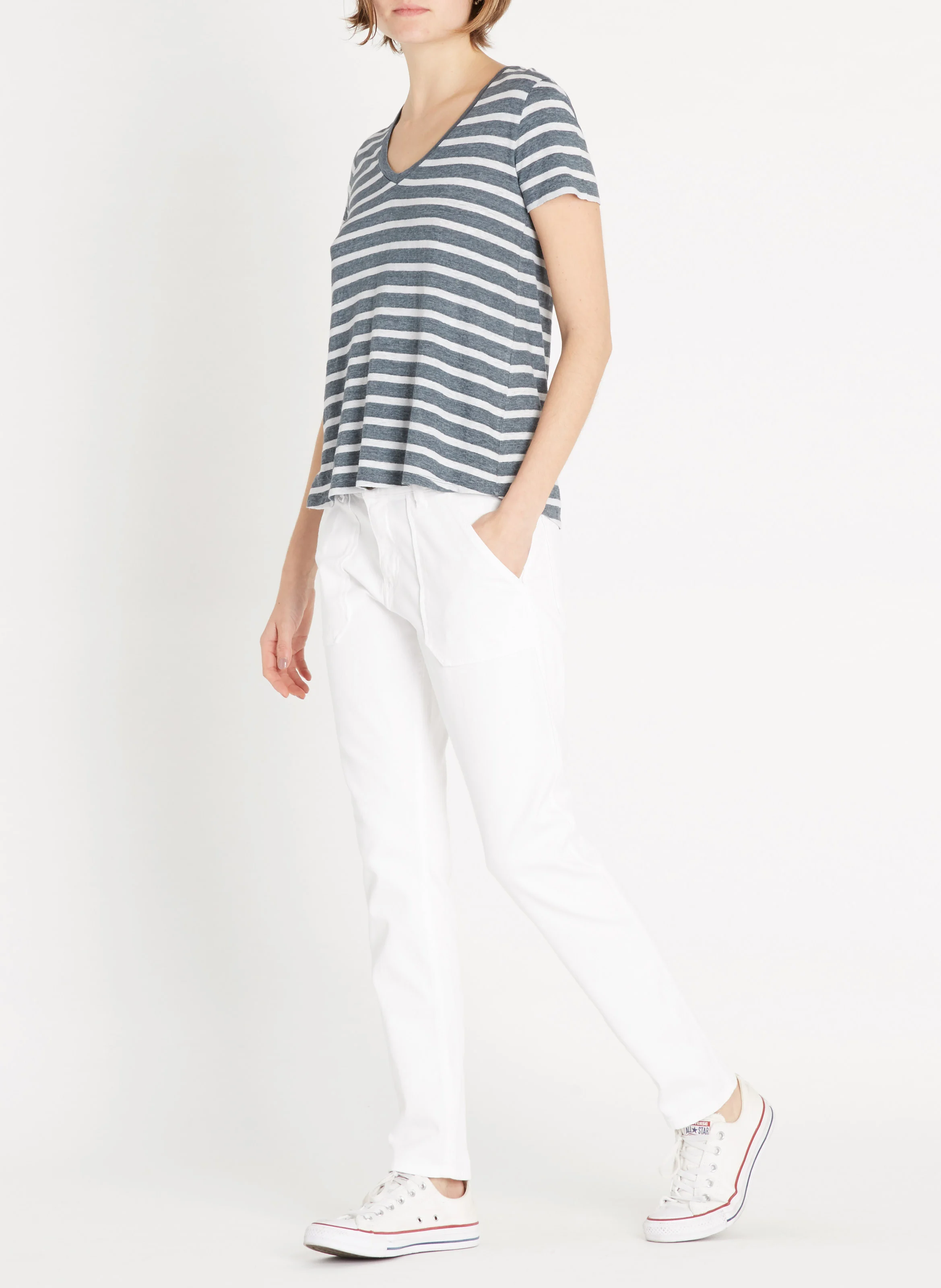 PIERCE - Jean slim en coton mélangé | Blanc