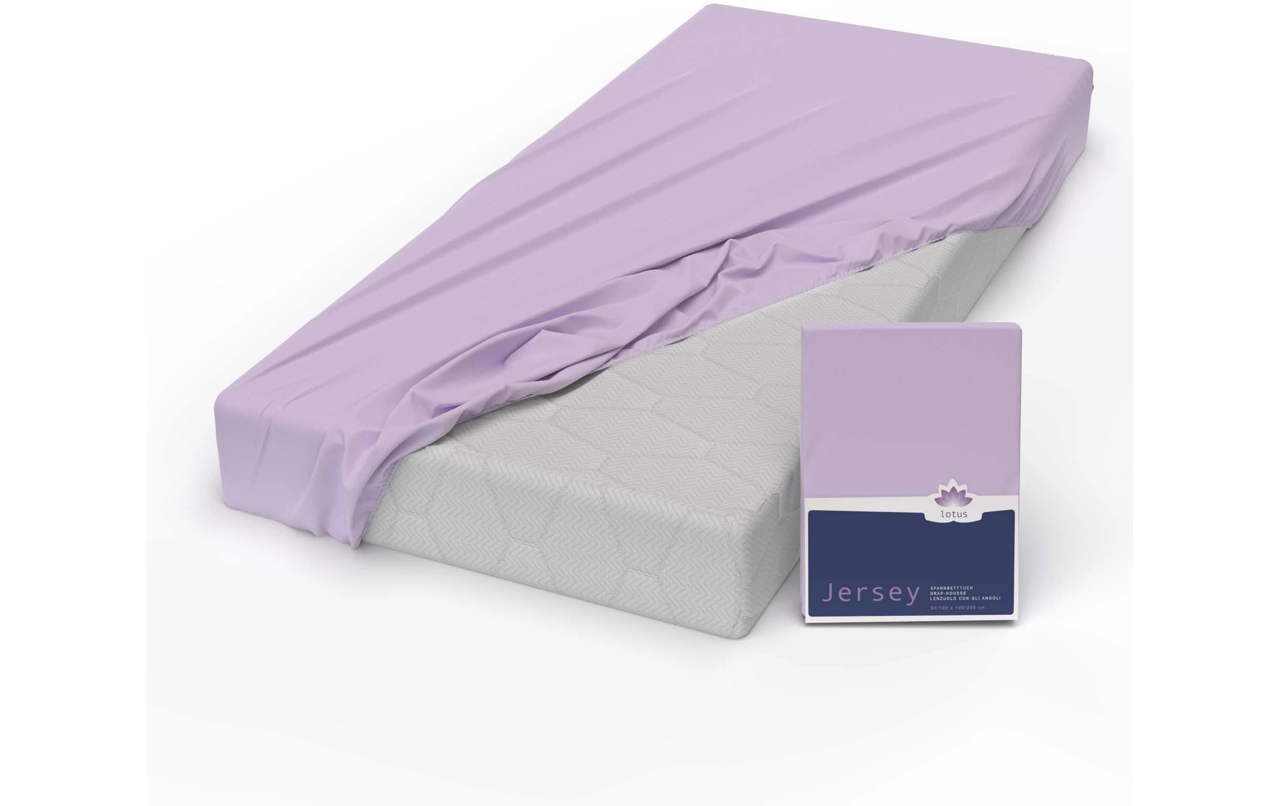 Fixleintuch Jersey Comfort 140-160 x 200 cm, LilaJersey Spannbetttuch aus 100% Baumwolle