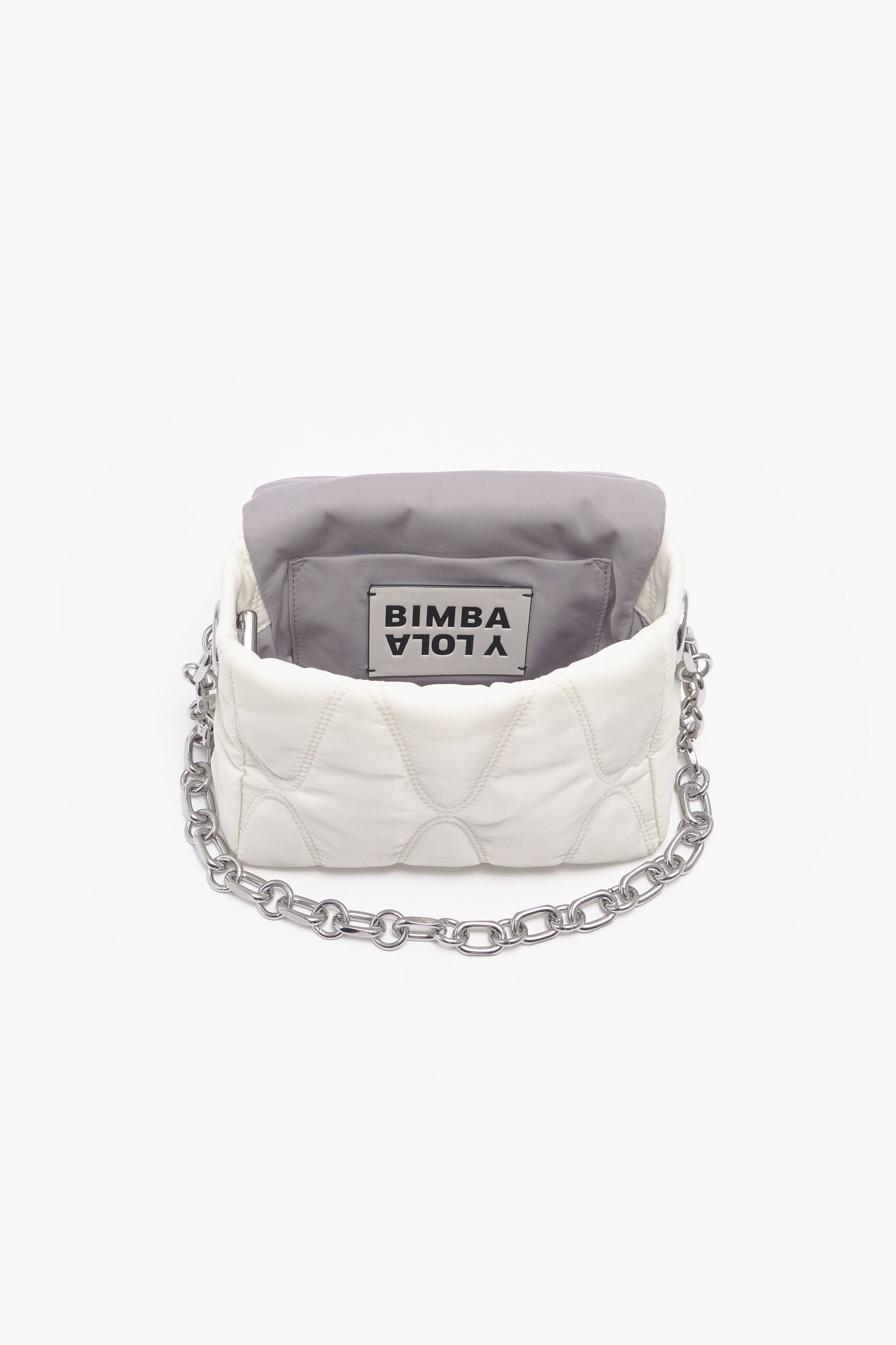Bolsa de ombro pequena em nylon (em formato de osso)