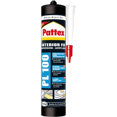 Pattex colle fixation pl100 cartouche 380g blanc