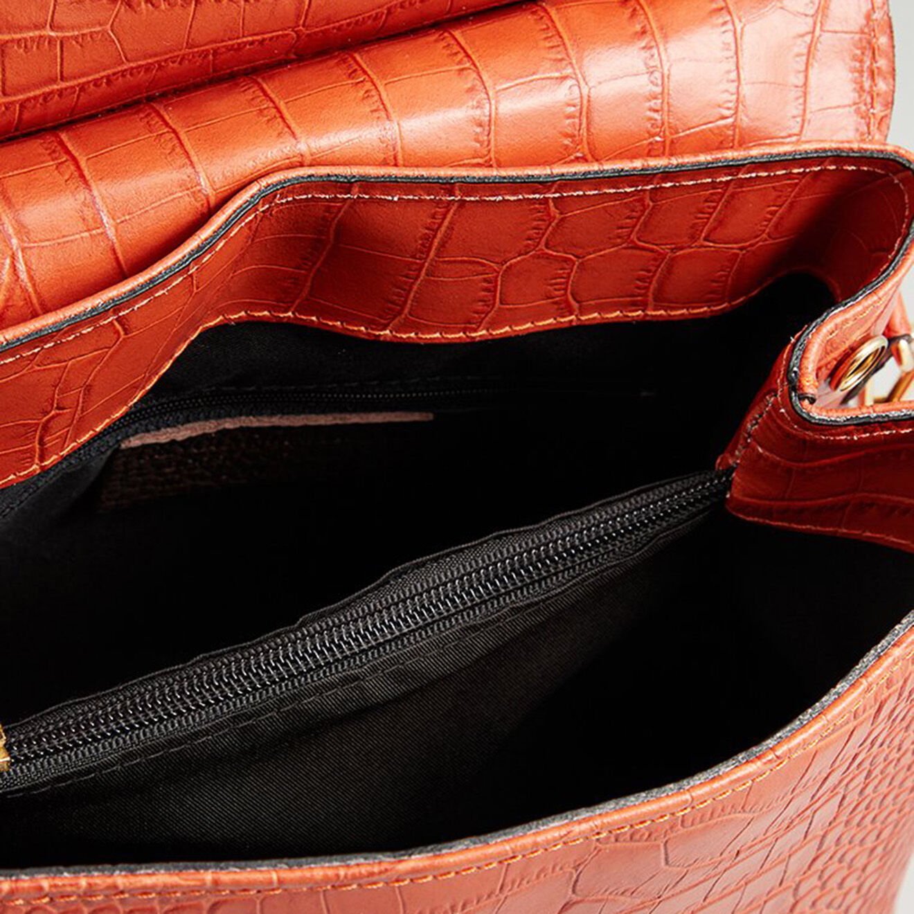 Christian Laurier Sac à main en Cuir croco Emy orange foncé - 27x19x12 cm