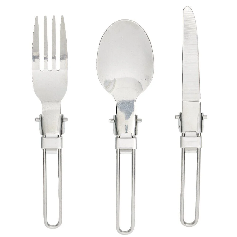 Set nomade couverts inox avec pochette 4 pièces