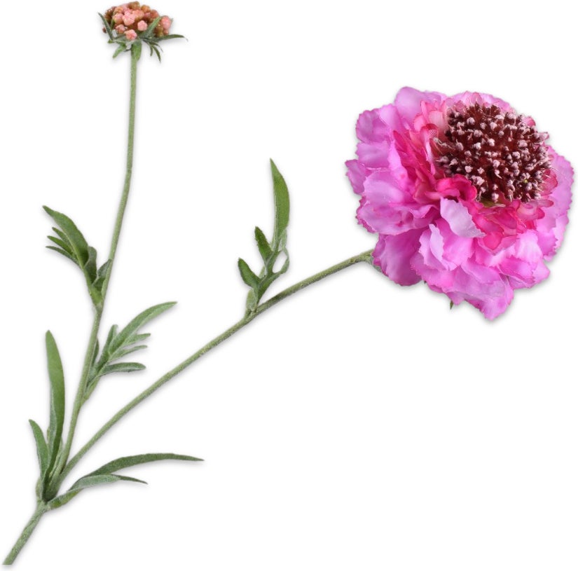 Silk-Ka kunstbloem Scabiosa paars 71 cm