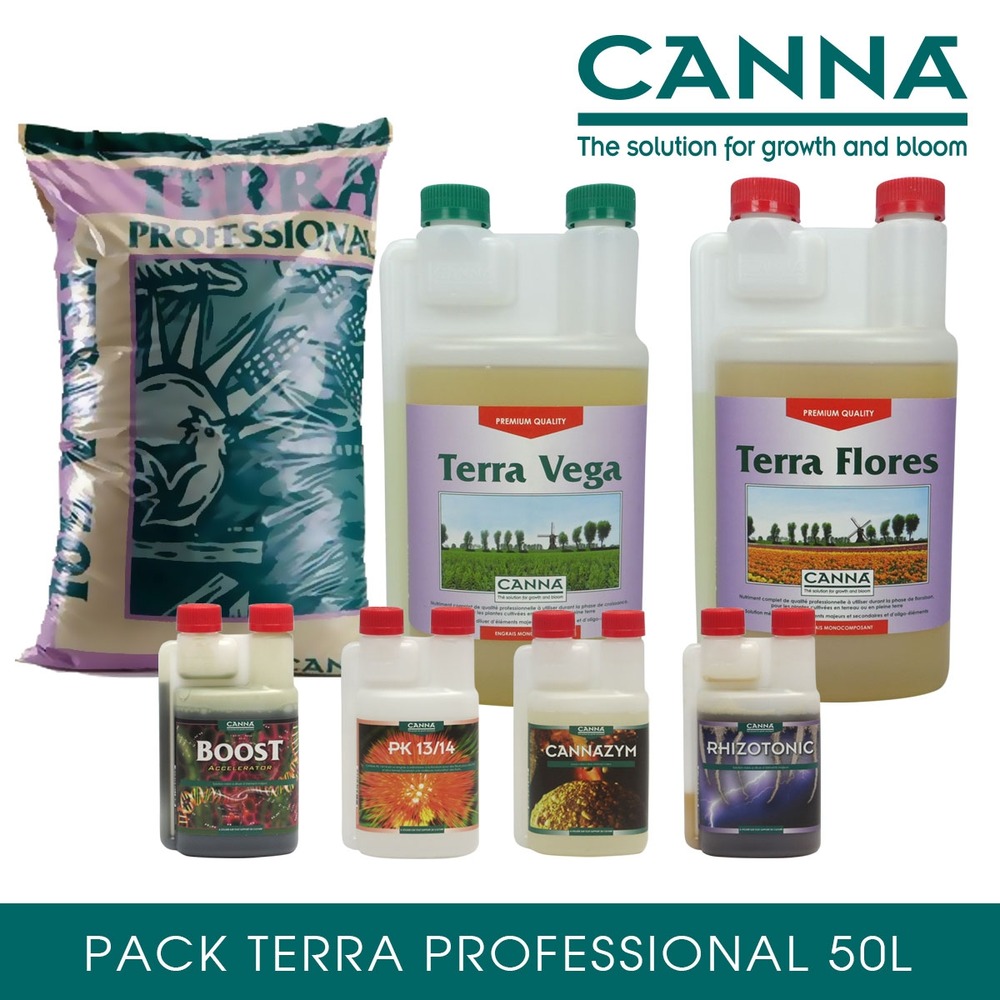 Pack terra professional 50 litres + engrais et boosters