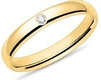 14 karaat geelgouden ring voor dames met Diamant
