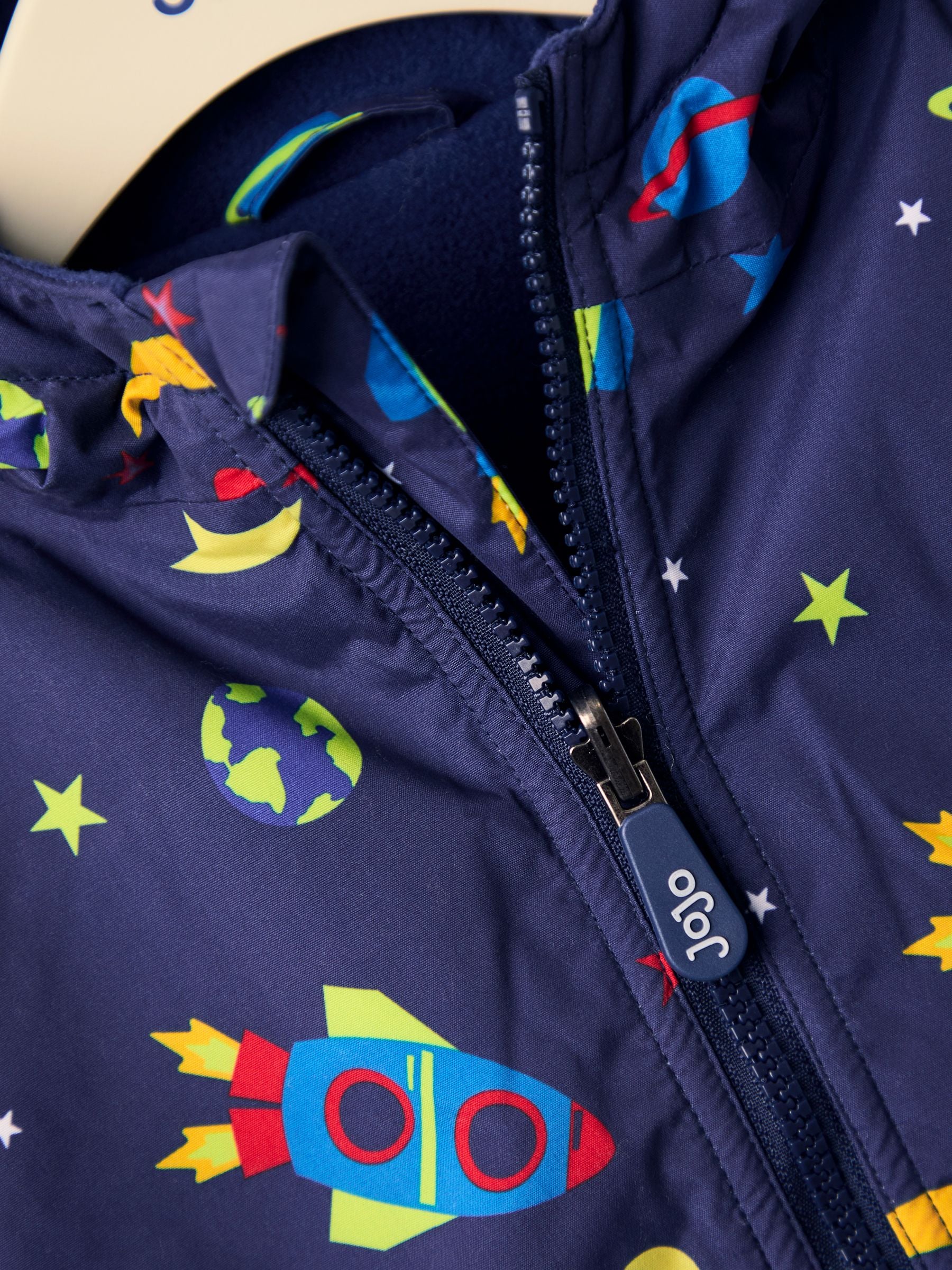 Marineblauw met raket - JoJo Maman Bébé omkeerbaar jack met fleece voering