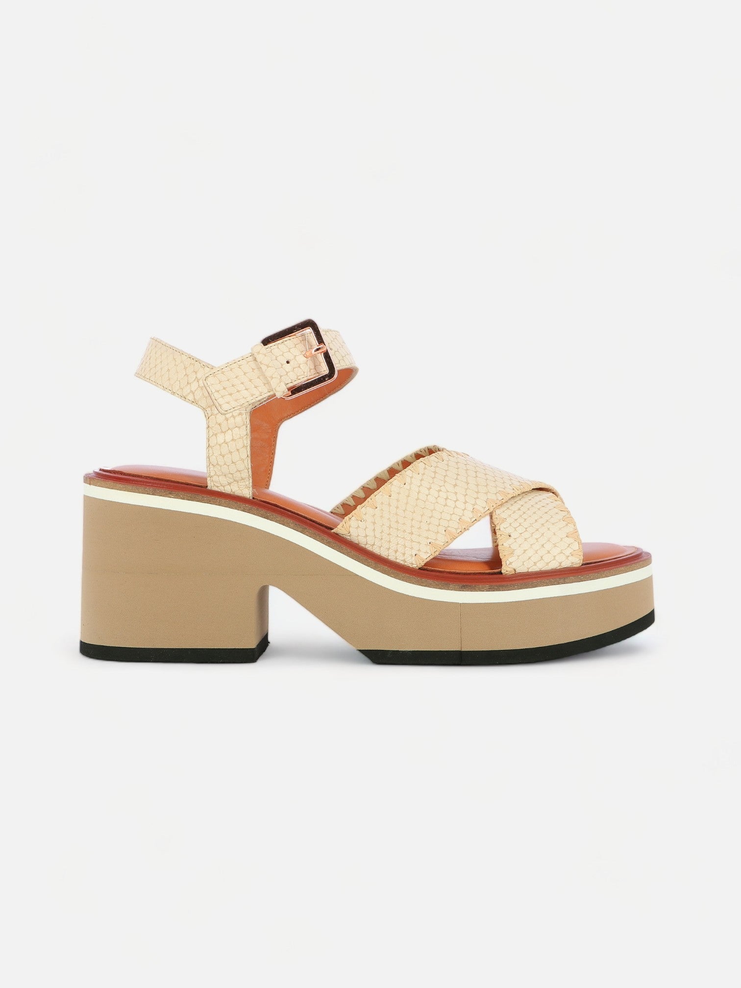 SANDALS - CHARLINE sandals, white python effect