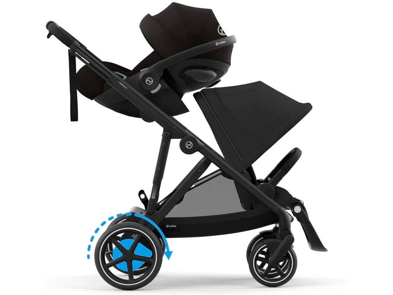CYBEX Gold Kinderwagen eGazelle S Schwarz Elektrischer Kinderwagen mit 20 Kombinationen
