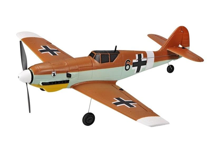 TOP-RC Warbird Mini BF-109 450 mm, Braun, RTF Kleines 4-Kanal RC-Flugzeug mit Gyro