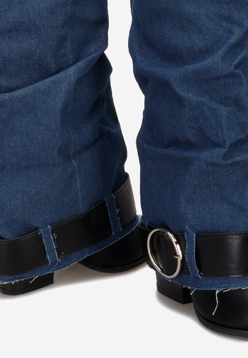 Bottes à talon carré denim Elisia