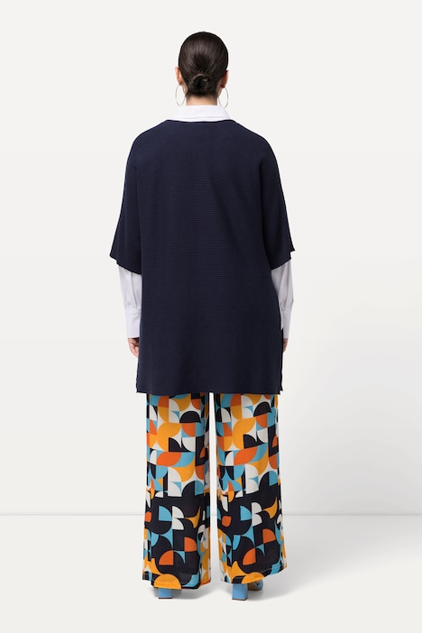 Pullover, offene Seiten, Oversized, Rundhals, 3/4-Arm