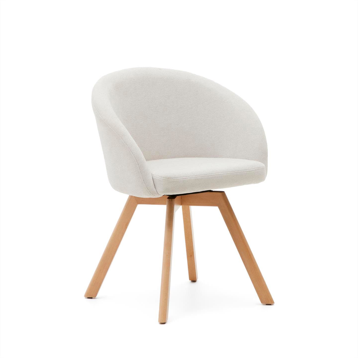 Kave Home Drehstuhl MARVIN beige/Buche massiv
