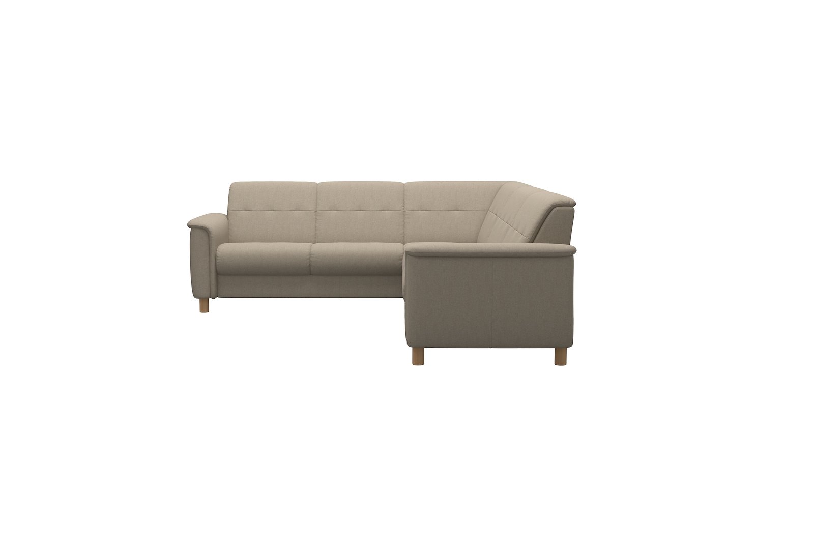 Flora hjørnesofa Calido Light Beige - 11cm eikeben