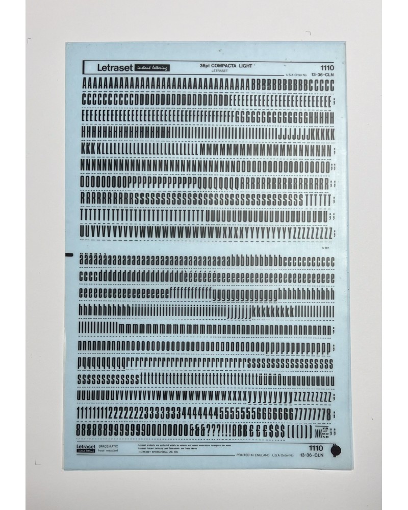 letraset-1110- COMPACTA LIGHT - 36pt