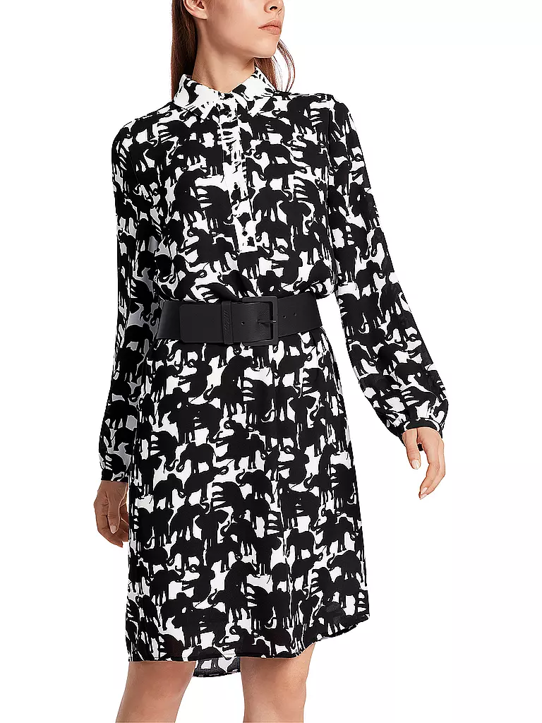 MARC CAIN Hemdblusenkleid schwarz